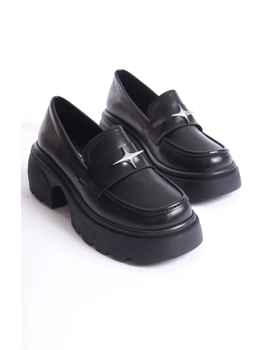 Monisa Kadın Kalın Taban Loafer Makosen Günlük Ayakkabı