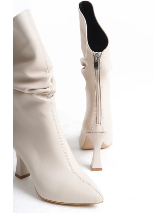 Marta Sivri Burun Körüklü Arkadan Fermuarlı Kadeh Topuklu Çizme