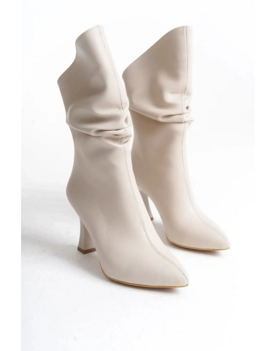 Marta Sivri Burun Körüklü Arkadan Fermuarlı Kadeh Topuklu Çizme