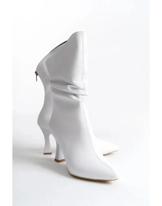 Marta Sivri Burun Körüklü Arkadan Fermuarlı Kadeh Topuklu Çizme