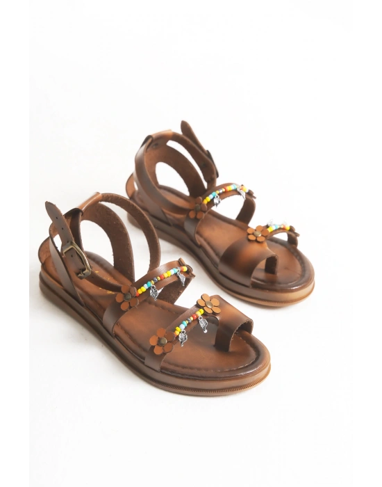 Estera Boncuklu Parmak Arası Rahat Bodrum Sandalet