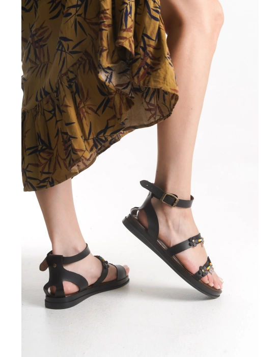 Estera Boncuklu Parmak Arası Rahat Bodrum Sandalet