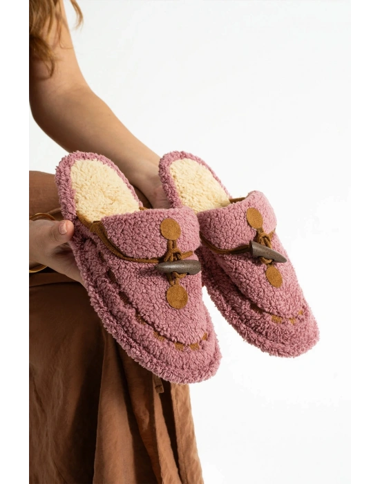 Nelly Düğmeli Detaylı Havlu Kadın Ev Terliği