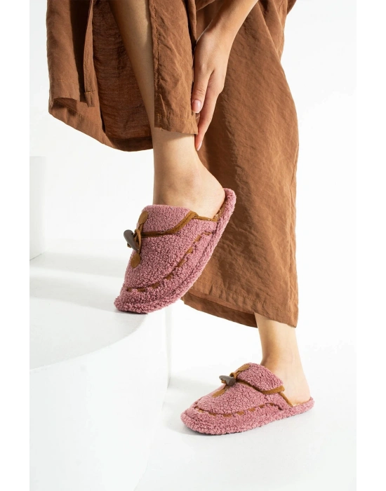 Nelly Düğmeli Detaylı Havlu Kadın Ev Terliği