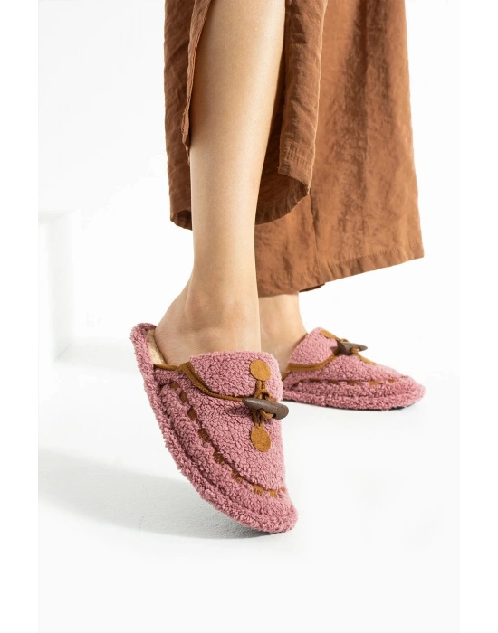 Nelly Düğmeli Detaylı Havlu Kadın Ev Terliği