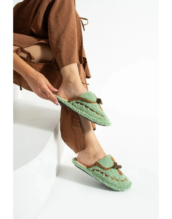 Nelly Düğmeli Detaylı Havlu Kadın Ev Terliği