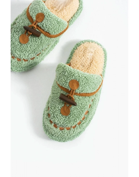 Nelly Düğmeli Detaylı Havlu Kadın Ev Terliği