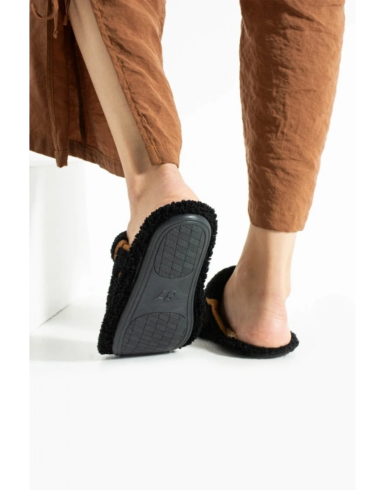 Nelly Düğmeli Detaylı Havlu Kadın Ev Terliği