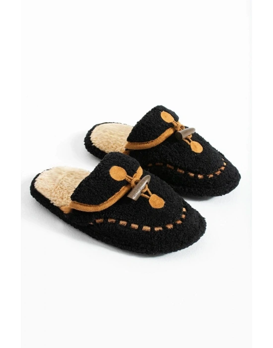 Nelly Düğmeli Detaylı Havlu Kadın Ev Terliği