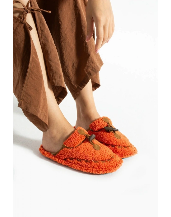 Nelly Düğmeli Detaylı Havlu Kadın Ev Terliği