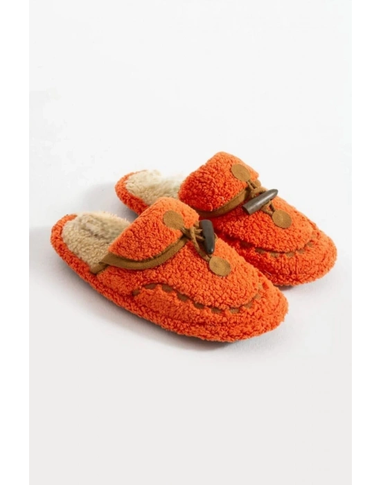 Nelly Düğmeli Detaylı Havlu Kadın Ev Terliği