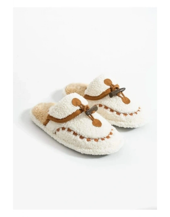 Nelly Düğmeli Detaylı Havlu Kadın Ev Terliği