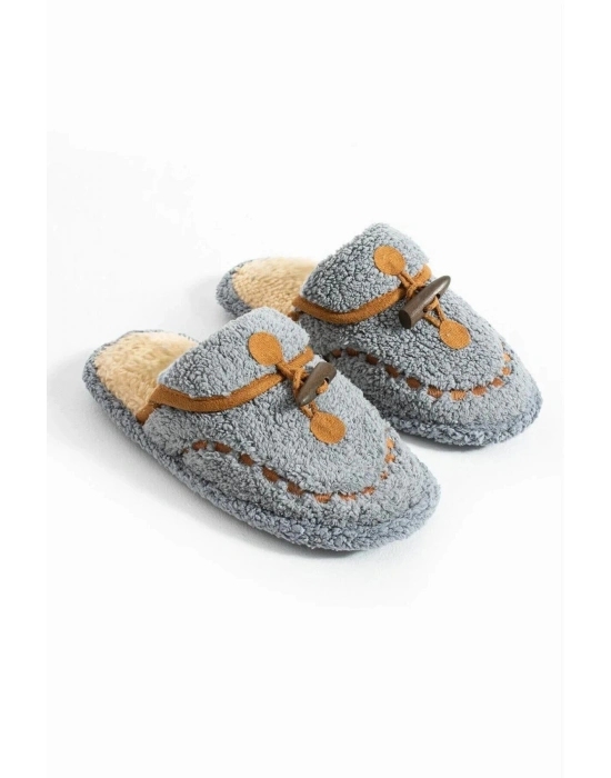 Nelly Düğmeli Detaylı Havlu Kadın Ev Terliği