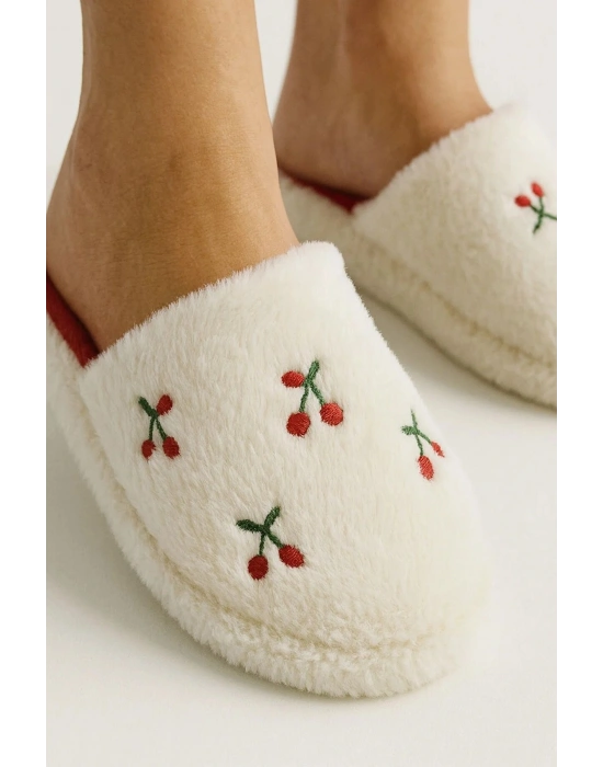 Sevimli Kadın Ev Teliği Sessiz Hafif Yumuşak Taban Nakışlı