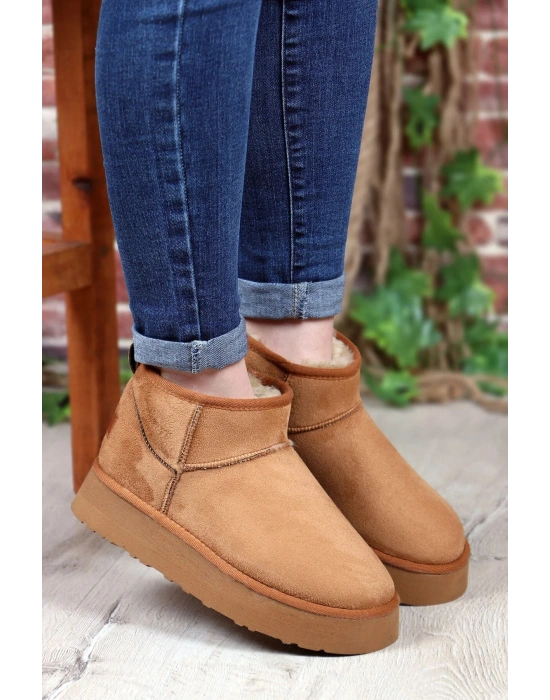 Andra Taba Kadın Kalın Taban Süet İçi Kürklü Rahat Günlük Bot