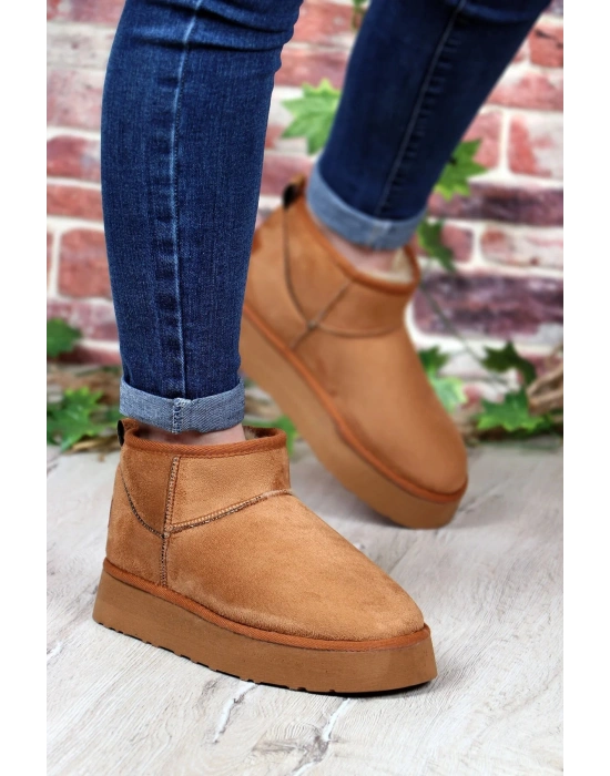 Andra Taba Kadın Kalın Taban Süet İçi Kürklü Rahat Günlük Bot