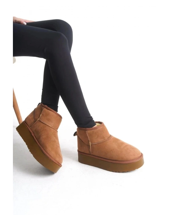 Andra Taba Kadın Kalın Taban Süet İçi Kürklü Rahat Günlük Bot