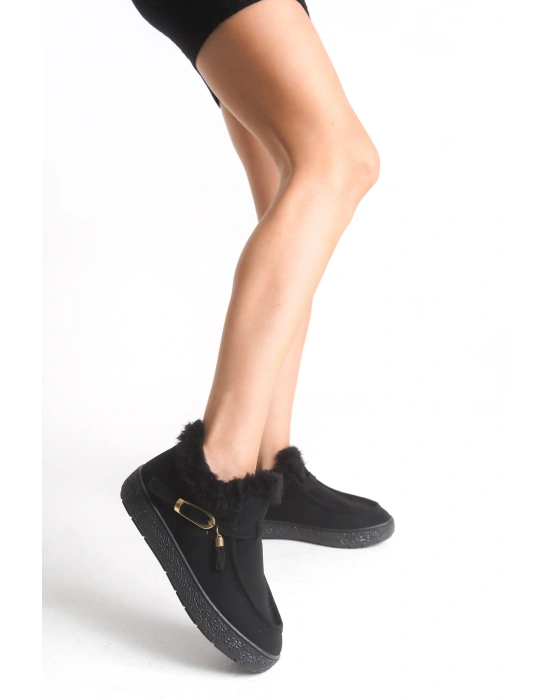 Alice Kadın İçi Kürklü Toka Detaylı Rahat Taban Şık Kısa Bilek Bot