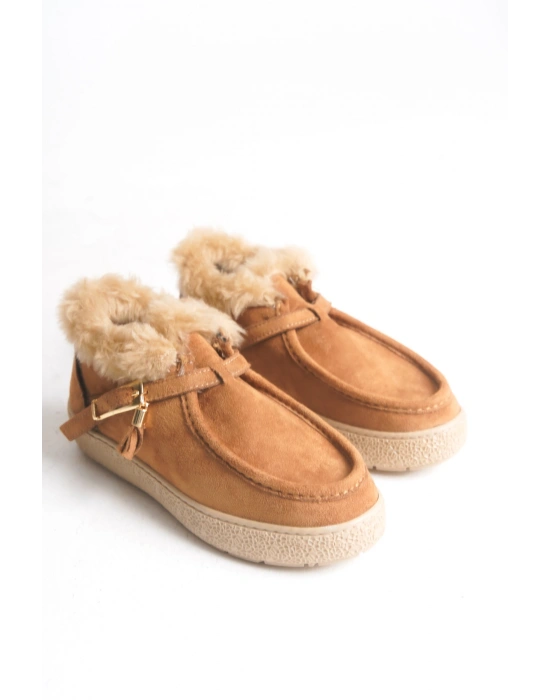 Alice Kadın İçi Kürklü Toka Detaylı Rahat Taban Şık Kısa Bilek Bot