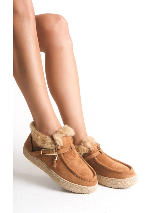 Alice Kadın İçi Kürklü Toka Detaylı Rahat Taban Şık Kısa Bilek Bot