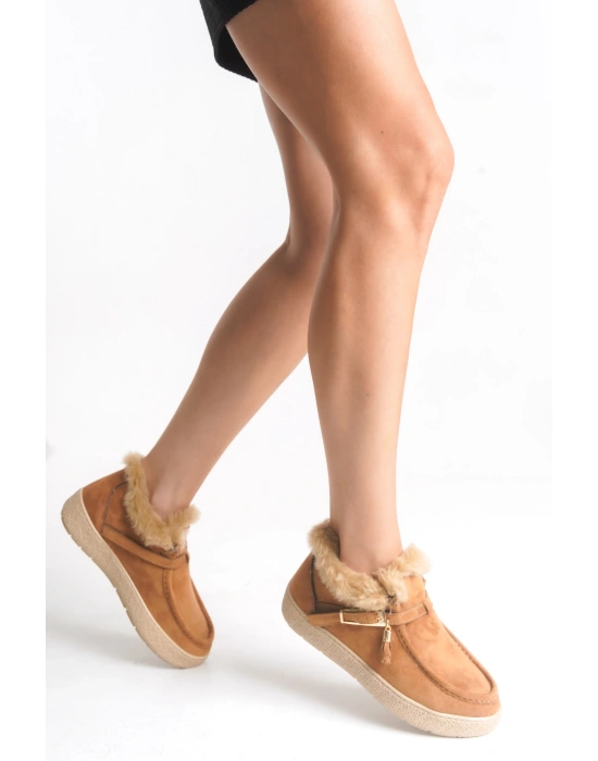 Alice Kadın İçi Kürklü Toka Detaylı Rahat Taban Şık Kısa Bilek Bot