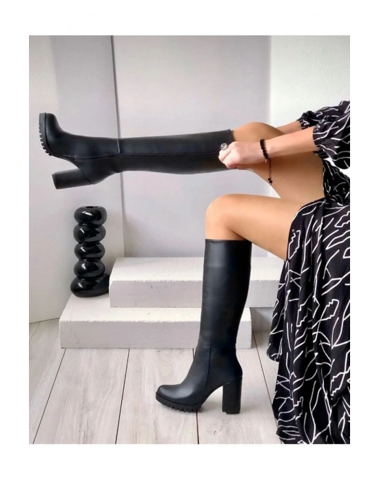 Fermuarlı Paltform Topuklu (8 Cm) Günlük Tarz Çizme