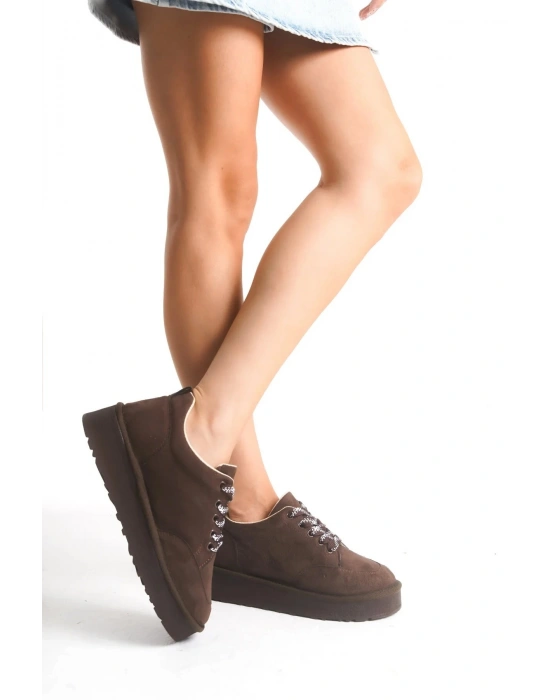 Nora Günlük Bağcıklı Kalın Taban Süet Ayakkabı