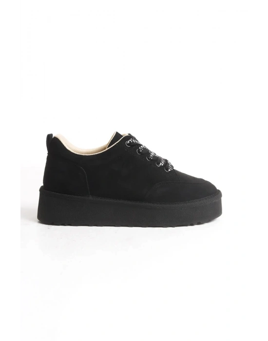 Nora Günlük Bağcıklı Kalın Taban Süet Ayakkabı