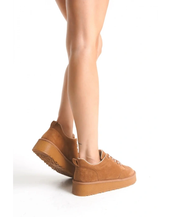 Nora Günlük Bağcıklı Kalın Taban Süet Ayakkabı