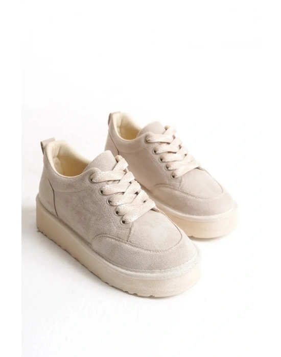 Nora Günlük Bağcıklı Kalın Taban Süet Ayakkabı