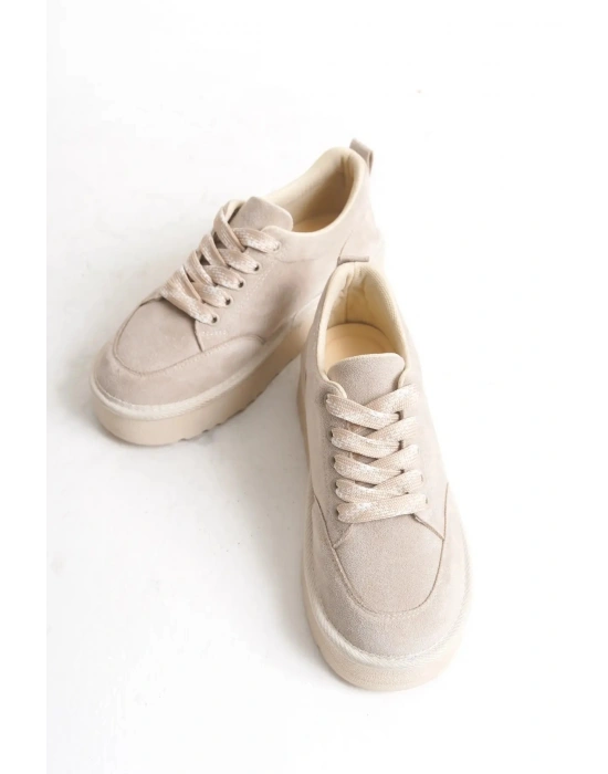 Nora Günlük Bağcıklı Kalın Taban Süet Ayakkabı