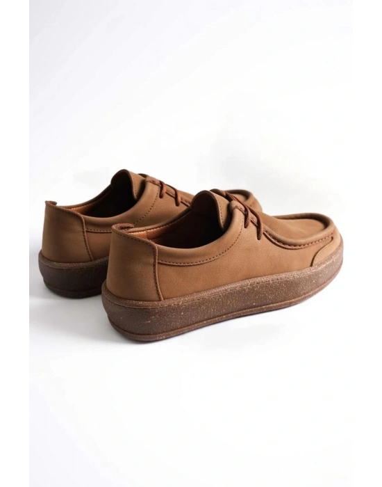 Vita Hakiki Deri Nubuk Comfort Taban Bağcıklı Günlük Ayakkabı Elde Yapım