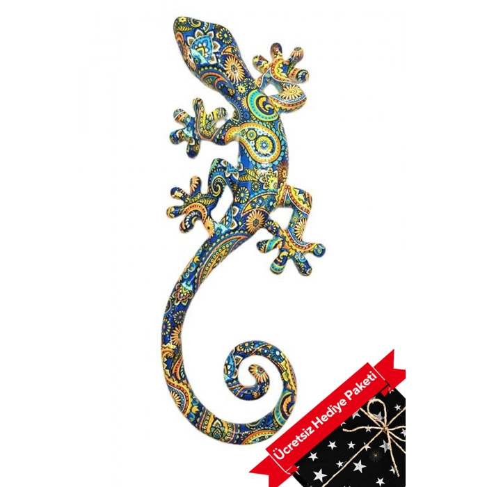 Gekko 3 Boyutlu Dekoratif Reçine Salon Balkon Dış Duvar Süsü Hediye Uğur Getirsin