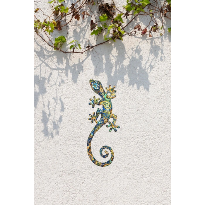 Gekko 3 Boyutlu Dekoratif Reçine Salon Balkon Dış Duvar Süsü Hediye Uğur Getirsin