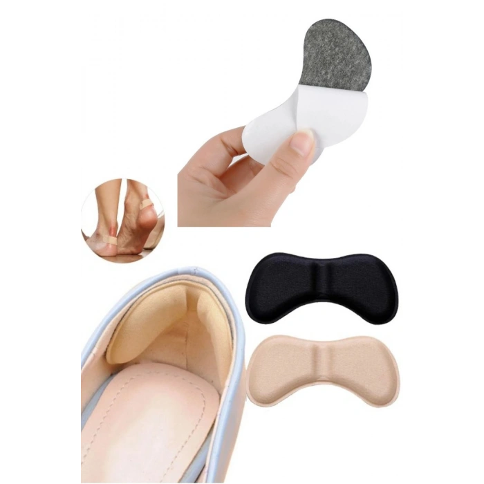 Ayakkabı Topuk Vurma Önleyici, Daraltma ve Ayak Taban Arkası Koruyucu Pedi 1 Çift Krem
