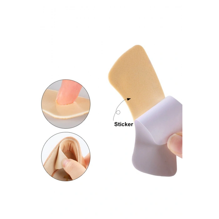 Ayakkabı Topuk Vurma Önleyici, Daraltma ve Ayak Taban Arkası Koruyucu Pedi 1 Çift Krem