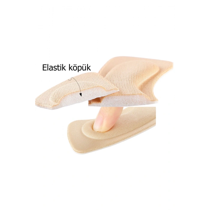 Ayakkabı Topuk Vurma Önleyici, Daraltma ve Ayak Taban Arkası Koruyucu Pedi 1 Çift Krem