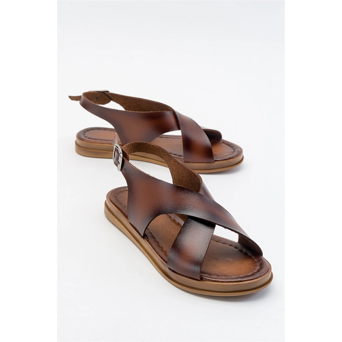 Saver Düz Çapraz Bant Bodrum Sandalet