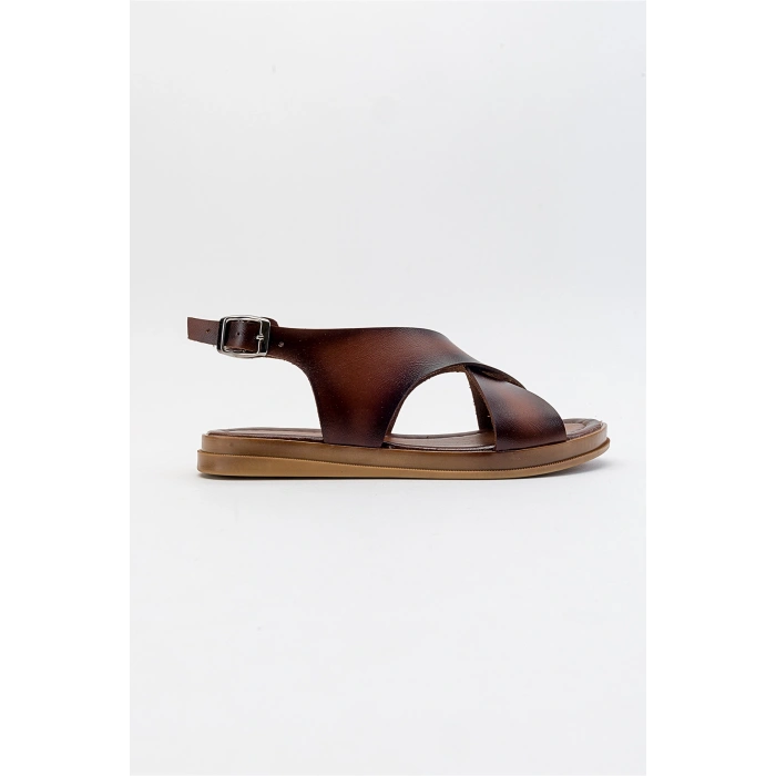 Saver Düz Çapraz Bant Bodrum Sandalet