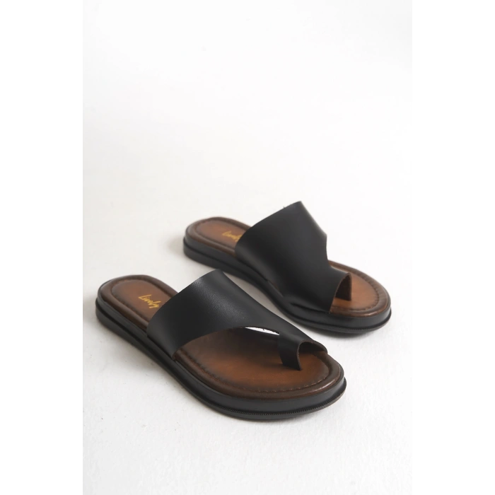 Angela Parmak Arası Deri Terlik