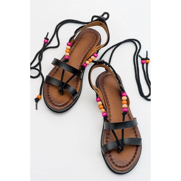 Clarence Parmak Arası Bağcıklı Bodrum Sandalet