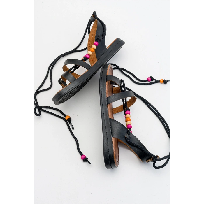 Clarence Parmak Arası Bağcıklı Bodrum Sandalet