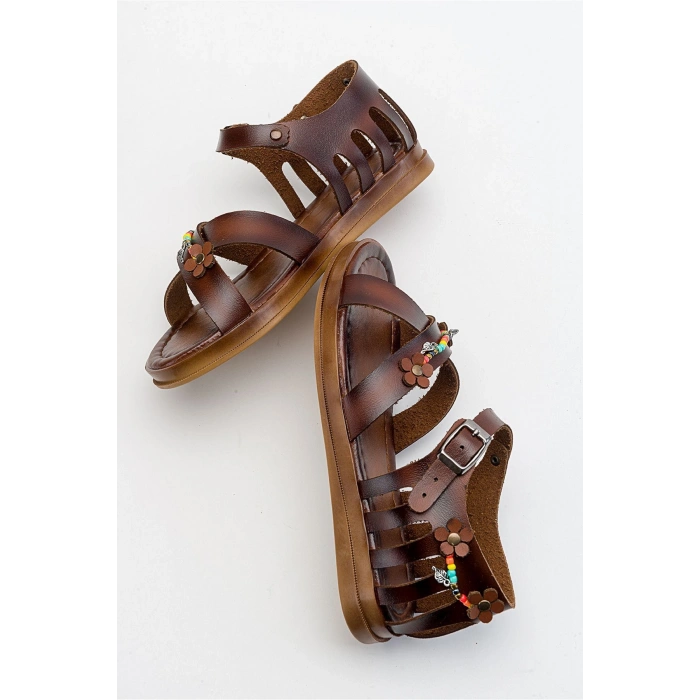 Sia Kafesli Boncuklu Bodrum Sandalet