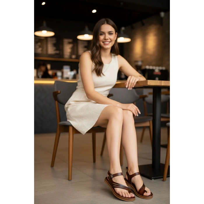 Teta Deri Parmak Arası Bodrum Sandalet