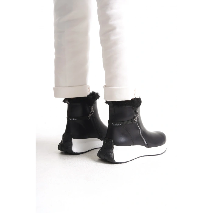 Yukon Kadın Kar Botu Fermuarlı Esnek Taban Içi Tüylü