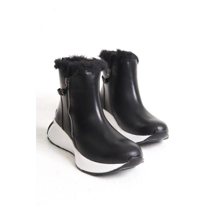 Yukon Kadın Kar Botu Fermuarlı Esnek Taban Içi Tüylü