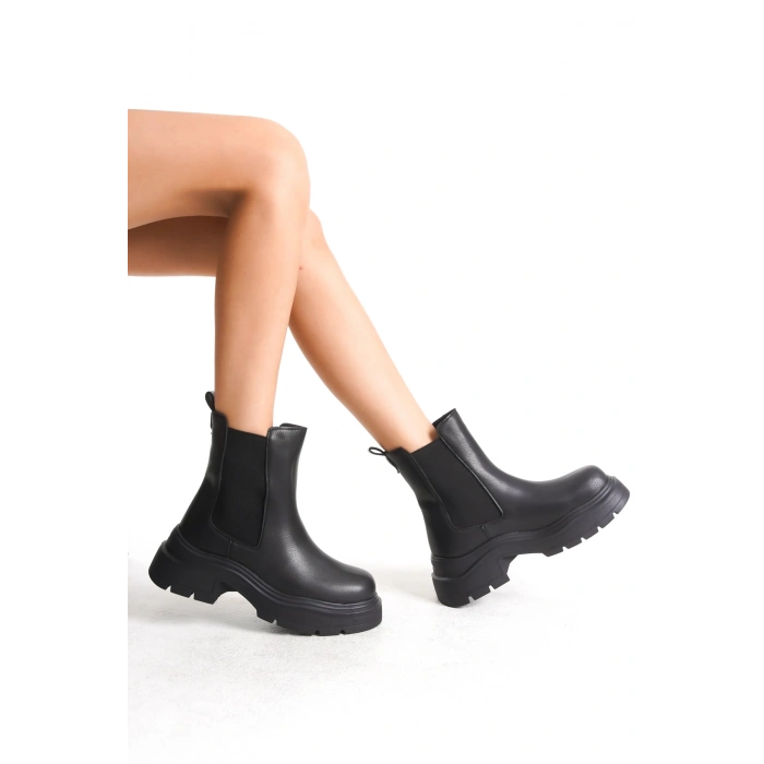 Chelsea Kadın Yandan Lastikli Günlük Kalın Taban Bot