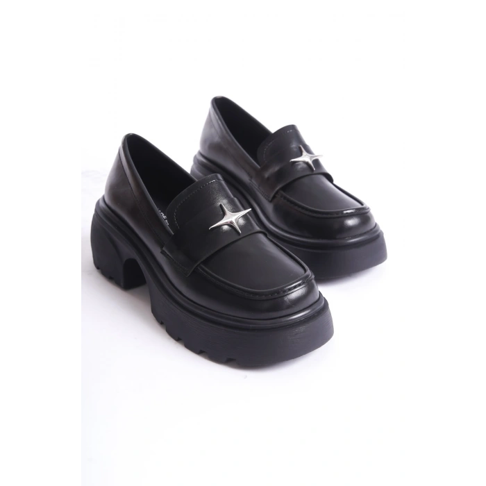 Monisa Kadın Kalın Taban Loafer Makosen Günlük Ayakkabı