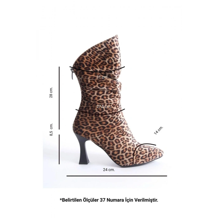 Marta Sivri Burun Körüklü Arkadan Fermuarlı Kadeh Topuklu Çizme