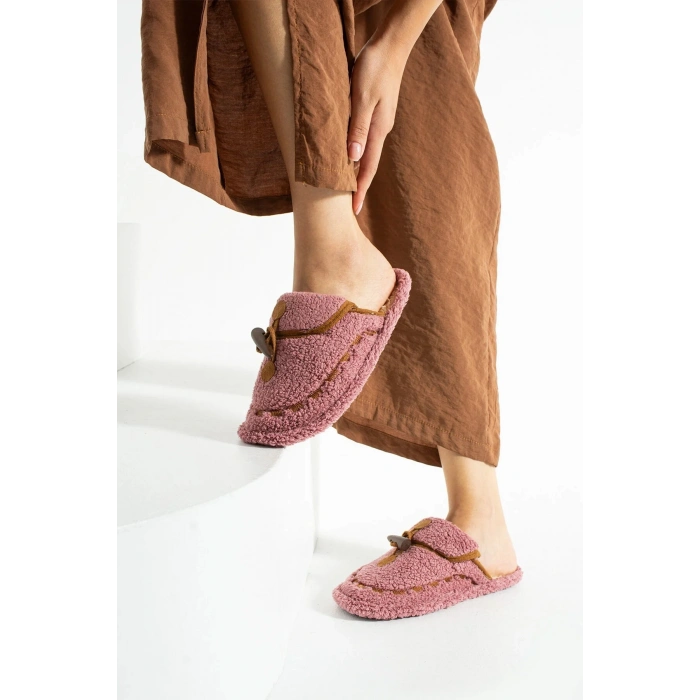 Nelly Düğmeli Detaylı Havlu Kadın Ev Terliği